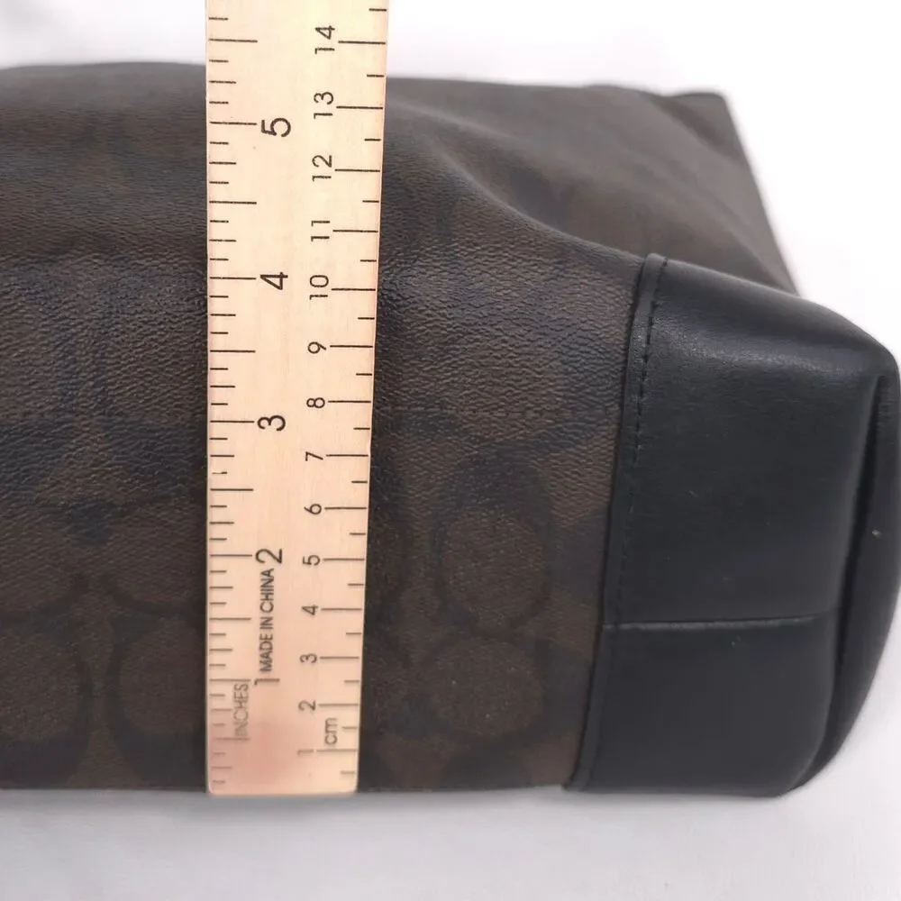 COACH Signature Zip Tote Brown Black Shoulder Bag A1822-F29208‎